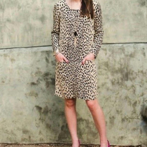 J.CREW ANIMAL PRINT DRAPED SHIFT DRESS - SIZE 2 - Picture 6 of 6